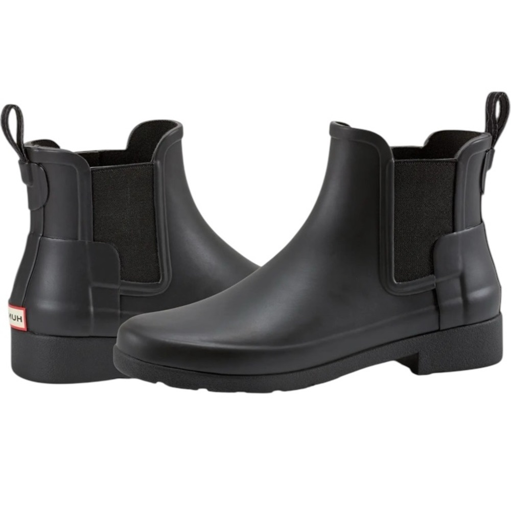 Hunter-Refined Waterproof Chelsea Boot-Women’s Size: 10-Color: Onyx-w/Box